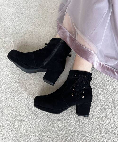 MAJESTIC LEGON（マジェスティックレゴン）の「サイドレースアップブーツ（ブーツ・レディース・ブラック/グレイッシュベージュ/チャコールグレー・LARGE/MEDIUM/SMALL/X-LARGE）」の12枚目の写真