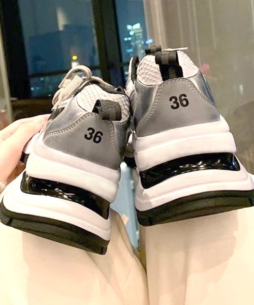 Futier land(フューティアランド)の「厚底スポーツスニーカー(スニーカー・レディース・シルバー・40/38/39/36/37)」の4枚目の写真