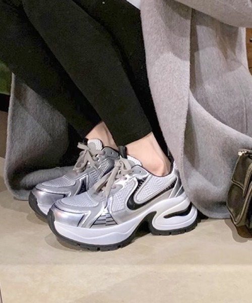 Futier land(フューティアランド)の「厚底スポーツスニーカー(スニーカー・レディース・シルバー・40/38/39/36/37)」の6枚目の写真