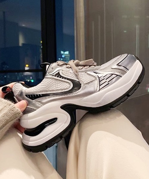 Futier land(フューティアランド)の「厚底スポーツスニーカー(スニーカー・レディース・シルバー・40/38/39/36/37)」の7枚目の写真