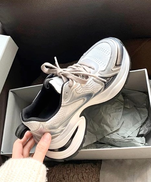 Futier land(フューティアランド)の「厚底スポーツスニーカー(スニーカー・レディース・シルバー・40/38/39/36/37)」の14枚目の写真