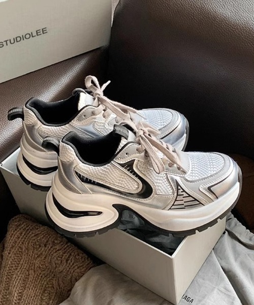 Futier land(フューティアランド)の「厚底スポーツスニーカー(スニーカー・レディース・シルバー・40/38/39/36/37)」の16枚目の写真