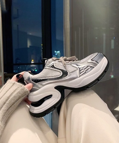 Futier land(フューティアランド)の「厚底スポーツスニーカー(スニーカー・レディース・シルバー・40/38/39/36/37)」の17枚目の写真