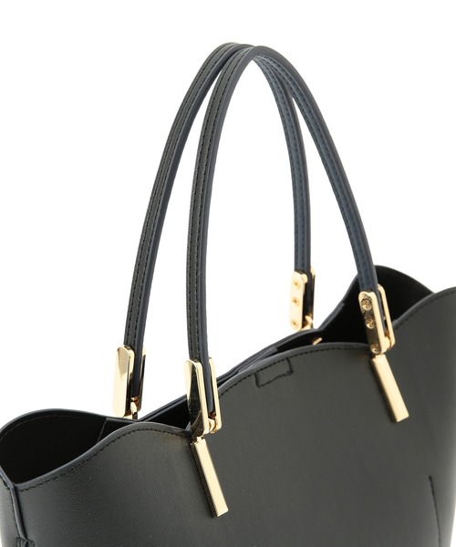 ROPE' PICNIC（ロペピクニック）の「軽量レクタンスカラップミドルトート＆ショルダーバッグ（トートバッグ・レディース・ブラック/キナリ・FREE）」の9枚目の写真