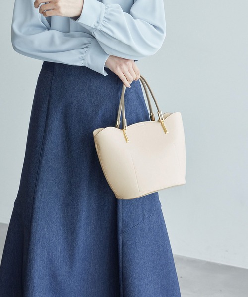 ROPE' PICNIC（ロペピクニック）の「軽量レクタンスカラップミドルトート＆ショルダーバッグ（トートバッグ・レディース・ブラック/キナリ・FREE）」の22枚目の写真