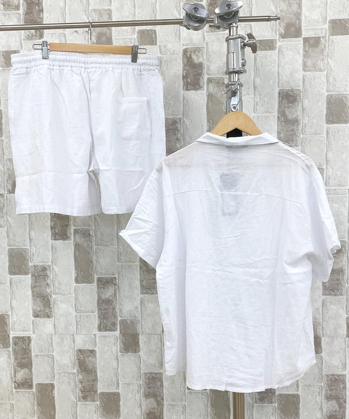 TopIsm（トップイズム）の「コットン無地　半袖オープンシャツとショーツのセットアップ（シャツ/ブラウス・メンズ・ベージュ/ホワイト/グレー/カーキ/ブラック・M/L）」の8枚目の写真