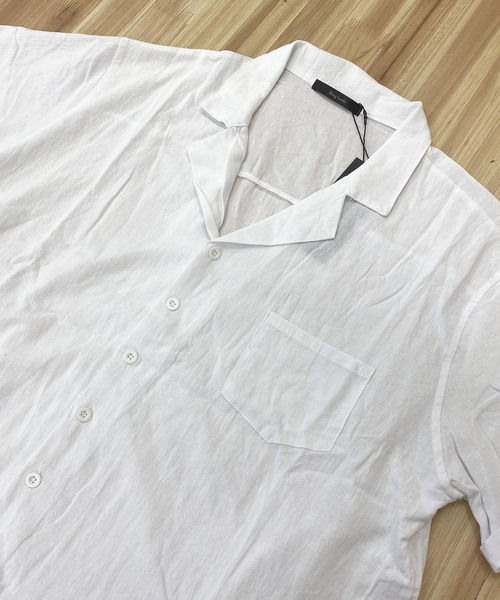 TopIsm（トップイズム）の「コットン無地　半袖オープンシャツとショーツのセットアップ（シャツ/ブラウス・メンズ・ベージュ/ホワイト/グレー/カーキ/ブラック・M/L）」の9枚目の写真