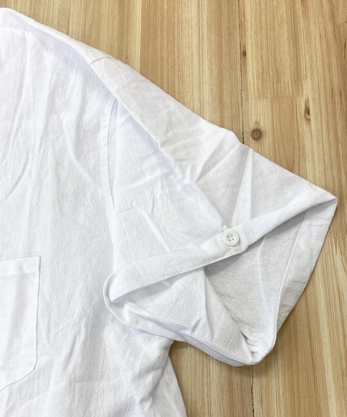 TopIsm（トップイズム）の「コットン無地　半袖オープンシャツとショーツのセットアップ（シャツ/ブラウス・メンズ・ベージュ/ホワイト/グレー/カーキ/ブラック・M/L）」の10枚目の写真