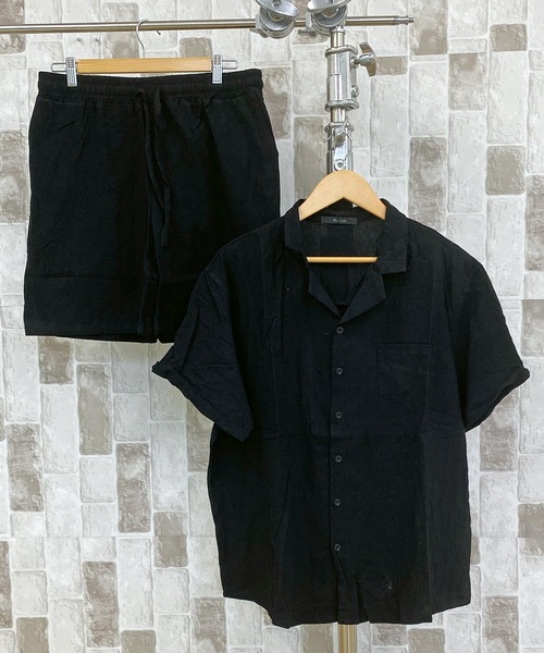 TopIsm（トップイズム）の「コットン無地　半袖オープンシャツとショーツのセットアップ（シャツ/ブラウス・メンズ・ベージュ/ホワイト/グレー/カーキ/ブラック・M/L）」の16枚目の写真