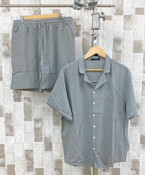 TopIsm（トップイズム）の「コットン無地　半袖オープンシャツとショーツのセットアップ（シャツ/ブラウス・メンズ・ベージュ/ホワイト/グレー/カーキ/ブラック・M/L）」の22枚目の写真