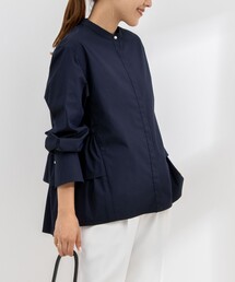 ペプラムシャツブラウス