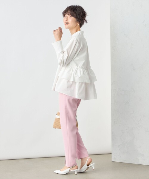 NOLLEY’S Sophi(ノーリーズソフィ)の「ペプラムシャツブラウス(シャツ/ブラウス・レディース・ネイビー/ホワイト/サックスブルー・38)」の21枚目の写真