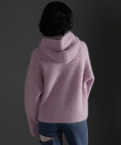 PRANK PROJECT（プランクプロジェクト）の「カシゴラニットフーディ / Cashgora Knit Hoodie（パーカー・レディース・グレー/ピンク/ホワイト・FREE）」の14枚目の写真