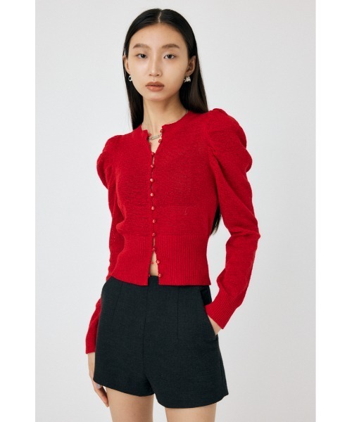 MOUSSY（マウジー）の「BUTTON UP ニットカーディガン（カーディガン/ボレロ・レディース・ホワイト/ブラック/レッド/ミント・FREE）」の4枚目の写真