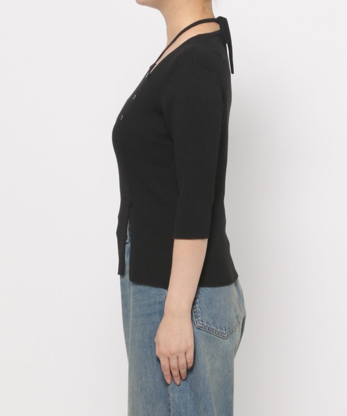 LOWRYS FARM（ローリーズファーム）の「アシメリブ５Ｓ 139013（ニット/セーター・レディース・アイボリー/ブラック/ピンク・FREE）」の17枚目の写真