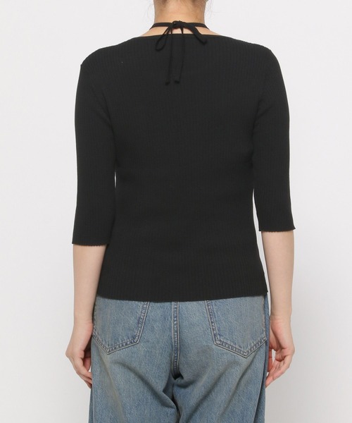 LOWRYS FARM（ローリーズファーム）の「アシメリブ５Ｓ 139013（ニット/セーター・レディース・アイボリー/ブラック/ピンク・FREE）」の18枚目の写真