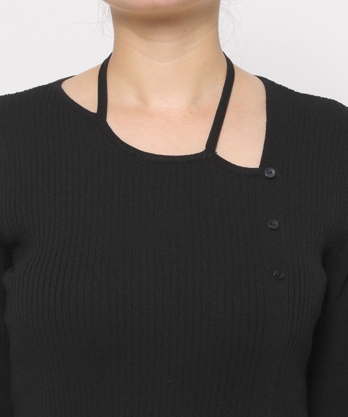 LOWRYS FARM（ローリーズファーム）の「アシメリブ５Ｓ 139013（ニット/セーター・レディース・アイボリー/ブラック/ピンク・FREE）」の19枚目の写真