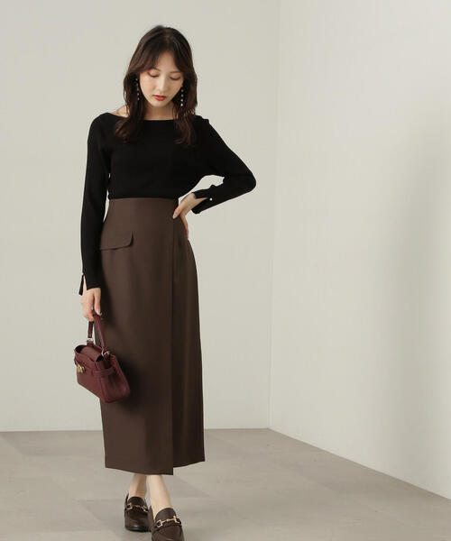 PROPORTION BODY DRESSING(プロポーションボディドレッシング)の「変形リブニット / 1214270905(ニット/セーター・レディース・ブラック/ベージュ/ボルドー・SMALL/MEDIUM)」の9枚目の写真