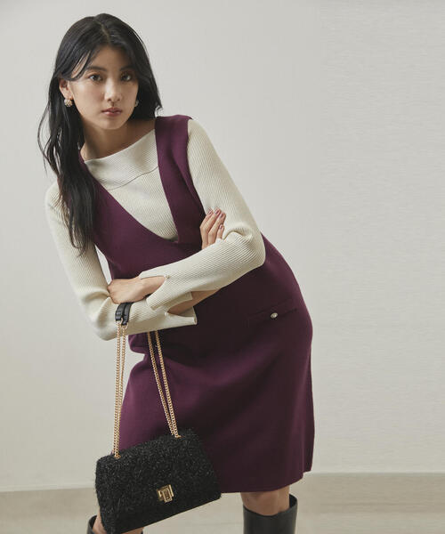 PROPORTION BODY DRESSING(プロポーションボディドレッシング)の「変形リブニット / 1214270905(ニット/セーター・レディース・ブラック/ベージュ/ボルドー・SMALL/MEDIUM)」の14枚目の写真