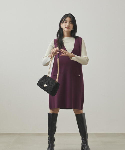 PROPORTION BODY DRESSING(プロポーションボディドレッシング)の「変形リブニット / 1214270905(ニット/セーター・レディース・ブラック/ベージュ/ボルドー・SMALL/MEDIUM)」の15枚目の写真