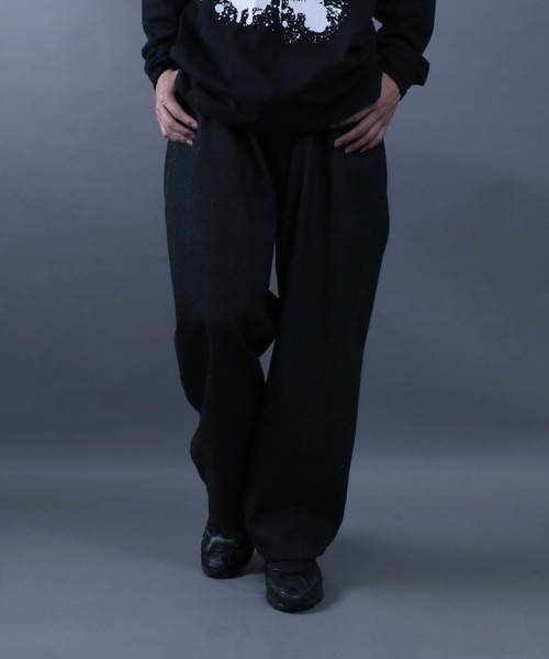 ANPAS（アンパス）の「Wide Tapered Denim Pants/ワイドテーパード デニムパンツ ワイド（デニムパンツ・メンズ・インディゴブルー/ケミカルウォッシュ/ブラック/グレー/ワンウォッシュ・M/L/LL）」の2枚目の写真