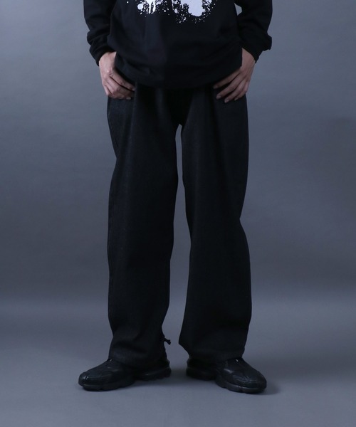 ANPAS（アンパス）の「Wide Tapered Denim Pants/ワイドテーパード デニムパンツ ワイド（デニムパンツ・メンズ・インディゴブルー/ケミカルウォッシュ/ブラック/グレー/ワンウォッシュ・M/L/LL）」の7枚目の写真