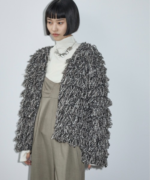 THE YOn(ザヨン)の「2wayループシャギーニットカーディガン(カーディガン/ボレロ・レディース・アイボリー/ミックスグレー/オリーブ・FREE)」の20枚目の写真