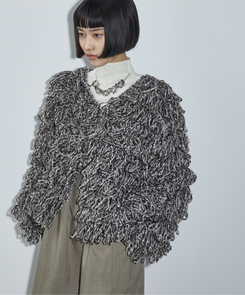 THE YOn(ザヨン)の「2wayループシャギーニットカーディガン(カーディガン/ボレロ・レディース・アイボリー/ミックスグレー/オリーブ・FREE)」の22枚目の写真