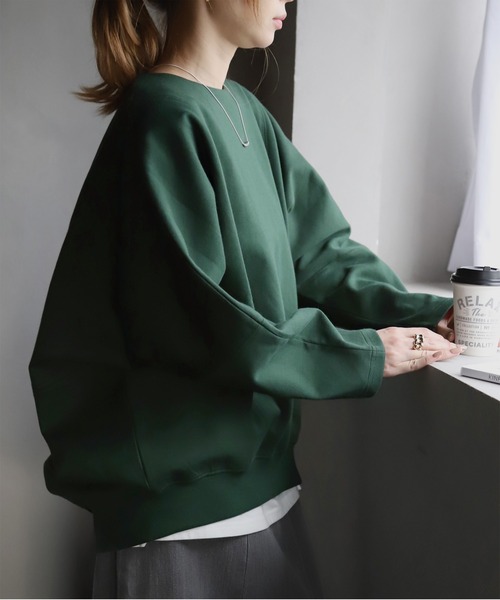 HUG.U(ハグユー)の「大人のスウェット(パーカー・レディース・ダークグレー/ダークグリーン/ブラック/アイボリー・FREE)」の1枚目の写真