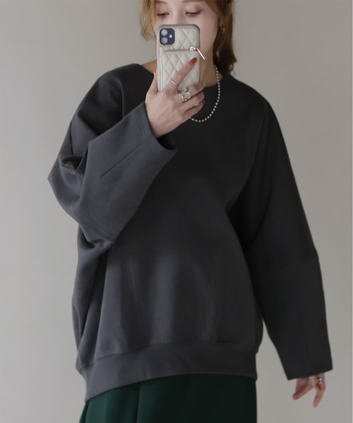 HUG.U(ハグユー)の「大人のスウェット(パーカー・レディース・ダークグレー/ダークグリーン/ブラック/アイボリー・FREE)」の10枚目の写真