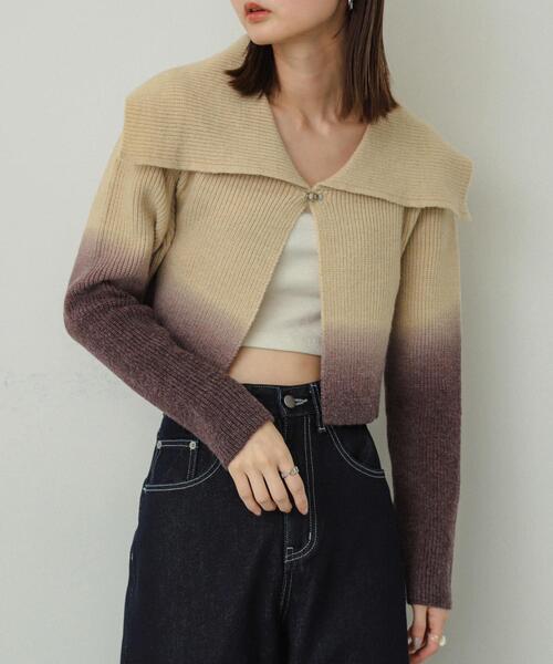 セール】グラデーションクロップドセーター（ニット/セーター）｜SENSE