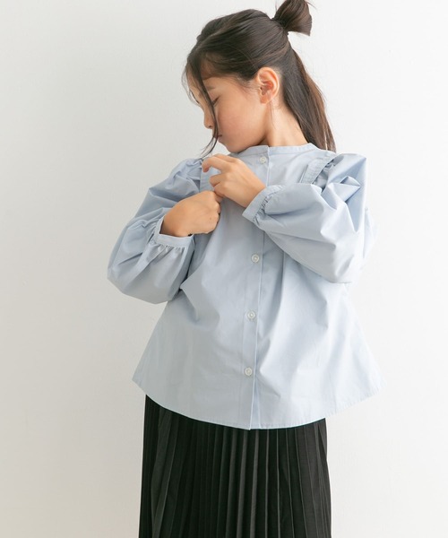 URBAN RESEARCH DOORS（アーバンリサーチドアーズ）の「ボリュームスリーブ2wayブラウス(KIDS)（Tシャツ/カットソー・キッズ・オフホワイト/ブルー系その他・120/135/105）」の9枚目の写真