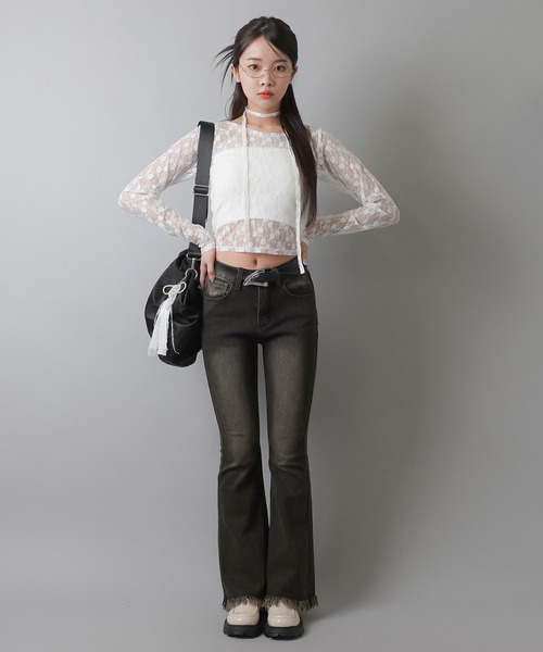 SPINNS（スピンズ）の「シャーリングナイロンショルダーバッグ バレエコア（ショルダーバッグ・レディース・レッド/ブラック・ONESIZE）」の8枚目の写真