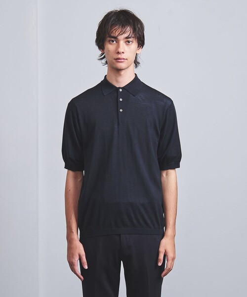 UNITED ARROWS ポロシャツ ウール ハイゲージ ニットポロシャツ