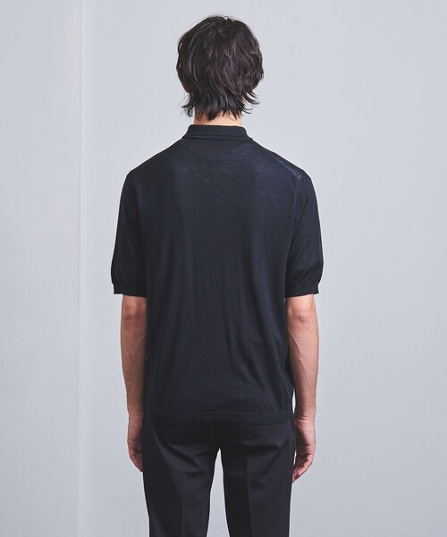 UNITED ARROWS（ユナイテッドアローズ）の「ウール ハイゲージ ニット ポロシャツ -ウォッシャブル-（ポロシャツ・メンズ・オフホワイト/ネイビー/モカ・M/S/L/XL）」の6枚目の写真