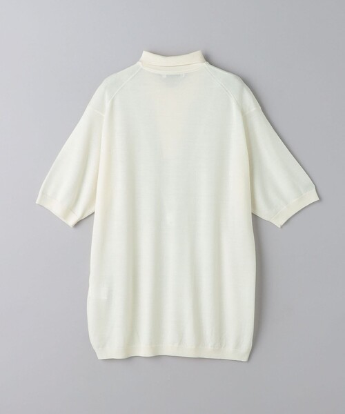UNITED ARROWS（ユナイテッドアローズ）の「ウール ハイゲージ ニット ポロシャツ -ウォッシャブル-（ポロシャツ・メンズ・オフホワイト/ネイビー/モカ・M/S/L/XL）」の13枚目の写真
