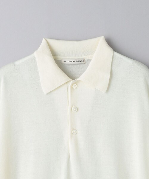 UNITED ARROWS（ユナイテッドアローズ）の「ウール ハイゲージ ニット ポロシャツ -ウォッシャブル-（ポロシャツ・メンズ・オフホワイト/ネイビー/モカ・M/S/L/XL）」の14枚目の写真