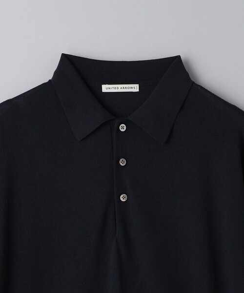 UNITED ARROWS（ユナイテッドアローズ）の「ウール ハイゲージ ニット ポロシャツ -ウォッシャブル-（ポロシャツ・メンズ・オフホワイト/ネイビー/モカ・M/S/L/XL）」の18枚目の写真
