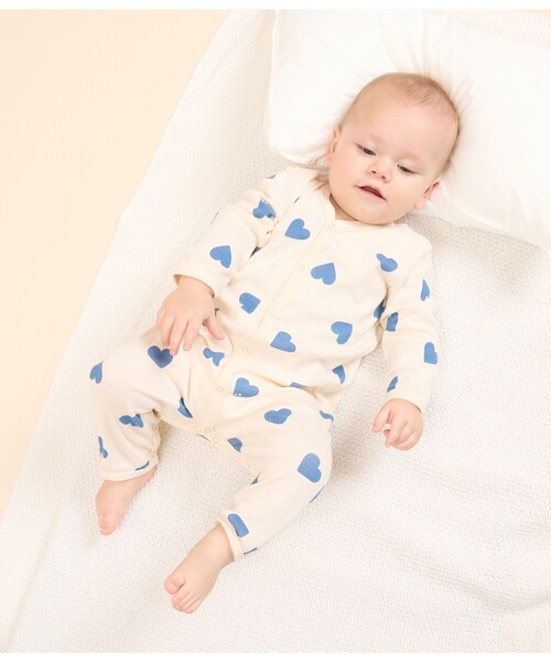 PETIT BATEAU(プチバトー)の「足なしロンパース(ロンパース・キッズ・ホワイト系その他/ピンク系その他/ホワイト×ブルー・6MONTH/3MONTH/12MONTH)」の2枚目の写真