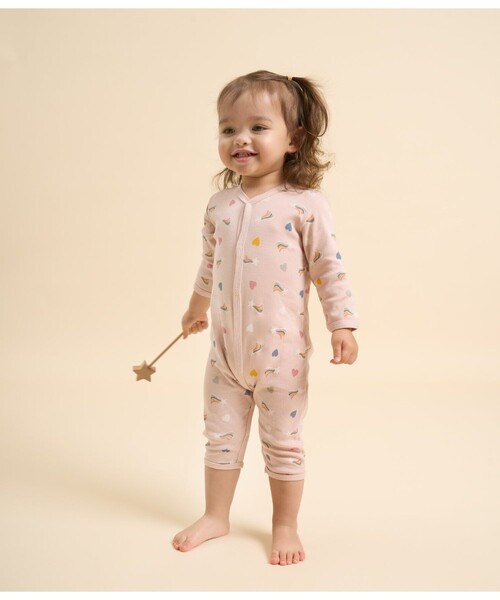 PETIT BATEAU(プチバトー)の「足なしロンパース(ロンパース・キッズ・ホワイト系その他/ピンク系その他/ホワイト×ブルー・6MONTH/3MONTH/12MONTH)」の1枚目の写真