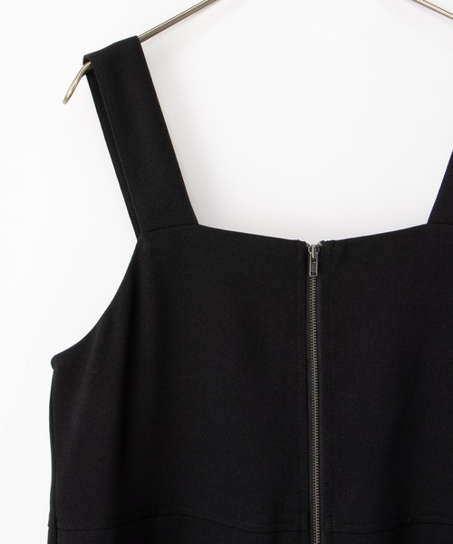 Honeys（ハニーズ）の「ジップ使いジャンスカ（ジャンパースカート・レディース・チャコール/ブラック/グレイッシュベージュ・S/M/L/LL）」の13枚目の写真