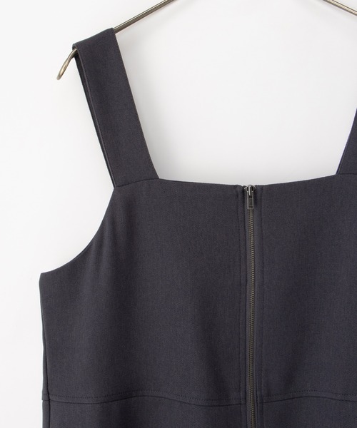 Honeys（ハニーズ）の「ジップ使いジャンスカ（ジャンパースカート・レディース・チャコール/ブラック/グレイッシュベージュ・S/M/L/LL）」の15枚目の写真