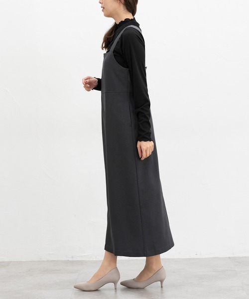 Honeys（ハニーズ）の「ジップ使いジャンスカ（ジャンパースカート・レディース・チャコール/ブラック/グレイッシュベージュ・S/M/L/LL）」の19枚目の写真