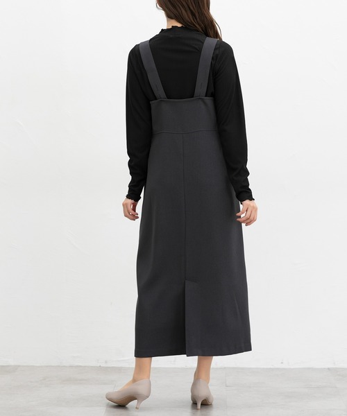 Honeys（ハニーズ）の「ジップ使いジャンスカ（ジャンパースカート・レディース・チャコール/ブラック/グレイッシュベージュ・S/M/L/LL）」の20枚目の写真