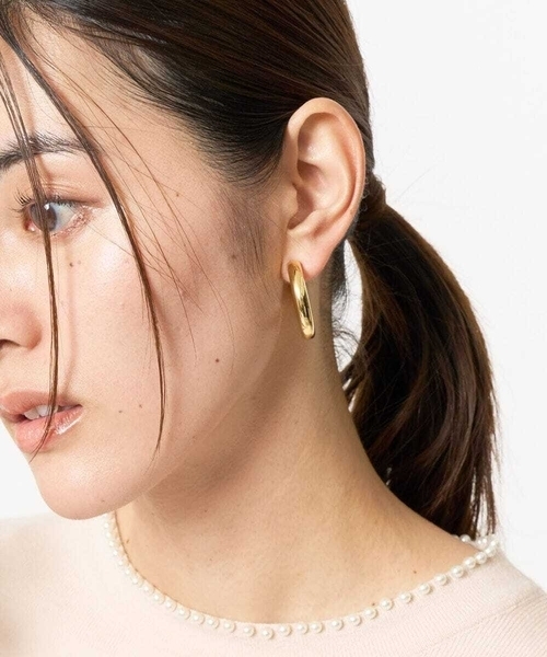 a.v.v(アーヴェヴェ)の「シンプルリングピアス(ピアス(両耳用)・レディース・シルバー/ゴールド・38)」の10枚目の写真
