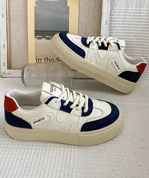Miniministore（ミニミニストア）の「厚底スニーカー レースアップローカット靴（スニーカー・レディース・ネイビー/グレー・22.5cm/23.0cm/23.5cm/24.0cm/24.5cm）」の17枚目の写真