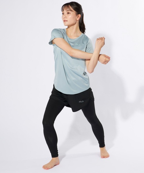 FILA（フィラ）の「マルチウェイ セットアップ 2点セット (ラッシュガード / フィットネスフェア)（ラッシュガード・レディース・ミント/ブラック/グレイッシュベージュ・MEDIUM/LARGE/X-LARGE/XX-LARGE）」の12枚目の写真