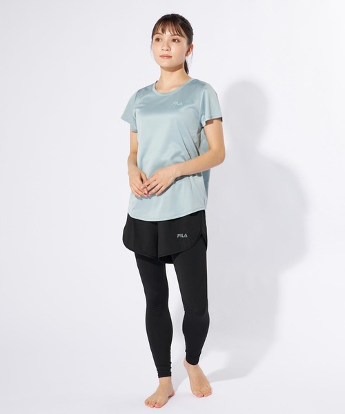 FILA（フィラ）の「マルチウェイ セットアップ 2点セット (ラッシュガード / フィットネスフェア)（ラッシュガード・レディース・ミント/ブラック/グレイッシュベージュ・MEDIUM/LARGE/X-LARGE/XX-LARGE）」の11枚目の写真