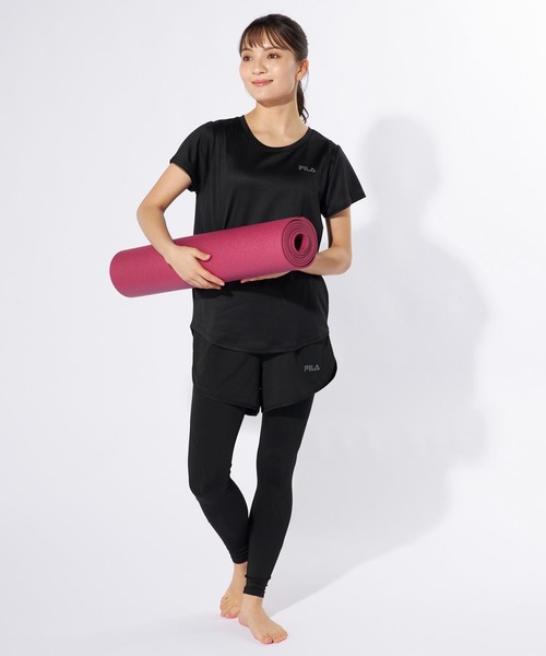 FILA（フィラ）の「マルチウェイ セットアップ 2点セット (ラッシュガード / フィットネスフェア)（ラッシュガード・レディース・ミント/ブラック/グレイッシュベージュ・MEDIUM/LARGE/X-LARGE/XX-LARGE）」の6枚目の写真