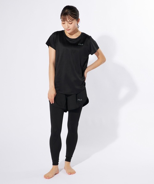 FILA（フィラ）の「マルチウェイ セットアップ 2点セット (ラッシュガード / フィットネスフェア)（ラッシュガード・レディース・ミント/ブラック/グレイッシュベージュ・MEDIUM/LARGE/X-LARGE/XX-LARGE）」の14枚目の写真